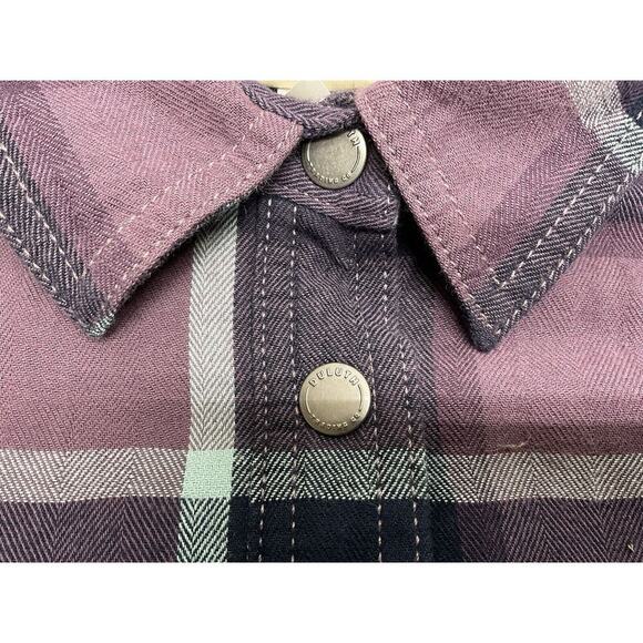 Duluth Trading Co Free Swingin Lined Purple Flannel Shacket Women's Size Medium - Picture 6 of 13